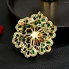 Brooches Elegant Exquise Fashion Camellia Lady Brooch Luxury Micro-Inway Zircon Design Begonia Flower Gift