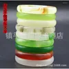 Bangle Taiwan Colorful Jade Armband Imitation Multi-färg Glasgrön flytande blomma Jianghu stall g