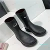 Hoogwaardige Designer Rain Boots Dames Dikke Heel Dikke Sole Short Boots Fashion Damesheren Rubberen laarzen Waterdichte antislip lange buis