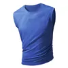 Yaz Buz İpek Yelek Kısa Çevirilmiş Spor Fitness Kolsuz Tshirt Quickdry Tshirt Nefes Alabilir Koşu Sevenler Şort 240426