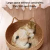 Lits de chats meubles à la main lit de chat tissé avec un coussin adapté au petit nid de sommeil pour animaux adapté à toute l'année résistante à l'usure et au chat chaud D240508
