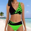 Kvinnors badkläder Summer High Elastic Bikini Set With Quality Small Floral Print Sexig snörning Up Fashion Beach Swimsuit S-5XL