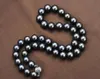 Echter feiner Perlenschmuck 18quot95105mm Tahitian natürlicher schwarzer Perlen Halskette Perfect Round8273612