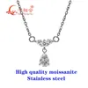 Colliers pendants 5 7 mm poire D VVS MISSANITE T Forme en cuivre Couleur en argent Collier en acier inoxydable