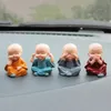 4Pcs Resin Crafts Gift Lovely Little Monk Sculptures Cute Monks Buddha Statues Creative Dolls Table Car Decoration 240506