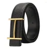 Ceinture de concepteur de luxe de ceinture marque métal ceinture de boucle en forme de H pour hommes classiques de haute qualité pour hommes en cuir authentique