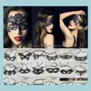 Masques Festive Supplies Home Garden Femmes Sexy Lady Lace Eye Masque pour la fête Halloween Venetian Masquerade Event Mardi Gras robe co5004505
