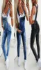 New 022101 Fashion Ladies Ripped Jeans Jumpsuits Lmitation Old Jeans Bib Overalls Ladies Suspenders Denim Trousers Jeans Overall S2232171
