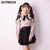 Skirts Japanese Style Women's Skirt Mine Lolita Ruffles Lacework Elastic Waist Mini Culottes Sweet Cute Short Black