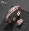 Donia Jewelry Luxury Bangle Party European and American Fashion Classic Large Nails Copper MicroinLaid Zircon Bracelet Ring Set W3337185