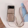 Convient pour Samsung Flip5 Phone Flip 4 Cuir Case, Fashionable Lychee Crossbody Flip3 Pliage Machine Protection, nouveau modèle