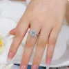 Charming D Color Moissanite Ring Jewelry 925 Sterling Silver Pass Test 1CT 2CT Flasing Moissanite Diamond Ring for Girls Women Nice Gift Size 5-10