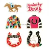 Pins Brooches Kenky Derby For Women Enamel Horseshoe Riding Suit Brooch Rose Horse Race Day Outfits Accessories Jewelry Gifts Drop De Otxp8