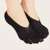 Mulheres meias 1 par de cinco dedos de cinco dedos respiráveis tornozelo curto de alta qualidade de alta qualidade