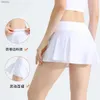 Skirts Summer running womens tennis culottes fake two-piece breathable badminton short skirt anti-empty sports hiking skirt Y240508