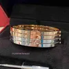 Designer Caritraes Bracelet Luxury Gold High Edition Mens e feminino 18K Rose Premium Feel Free Diamond Four Chave de fenda Non Fading