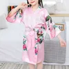 Pijama kızlar pijama kimonos gelinlik partileri çiçekler bebek pijamalar çiçek banyo havlu yeni moda gece oyun ipek saten banyo havlu2405