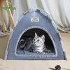 Łóżka kota meble namiotu Pet Cats Cats Dom Produkty Akcesoria ciepłe poduszki Meble Sofa Łóżka Koszi Zima klapa