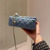 Denim gouden bal dames tas klassieke flap schouder mini verstelbare ketting gewatteerde luxe ontwerper crossbody tas fanny pack mini munt purspurs ssfe