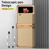 Случаи для Samsung Galaxy Z Flip 4 Case с S Pen Dual петлей с сенсорным слотом роскошной кожа