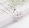Colliers pendants eueavan 10pcs la fleur de la vie du motif de vie Collier cercle Cercle en acier inoxydable2483939