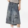 Heren shorts Kakuluo Graffiti shorts voor mannen en vrouwen zomer Amerikaans straatmodemerk losse wide been casual crop jeans H240508