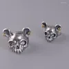 Cluster anneaux Bocai Solid S925 Silver Jewelry Retro Skull 2024 Mode TRENDY Little Mouse Woman Ring