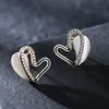 Designer sieraden Designer oorbel charme gepersonaliseerde hartvormige diamant inleg zoete meisje oorbellen eenvoudige metalen oorbel accessoires valentijnsdag cadeau