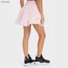 Röcke Myzyqg Frauen Tennis Skorts Seitentasche Anti-Shin-Shorts Schnelltrocknen gefälschter zweiteiler Ball Sportrock Y240508vn2s