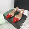 Fashion Summer Marques pointues Pompes Slingback Stiletto Chaussures Femmes Hasp High Heels Sling Back Back With Box Taille 35-42
