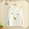 Sweat à capuche féminin Pullor Top 2 couleurs Hoodie Sports Shirt Sweat-shirt Sweaton Sweaton mignon Patché à pulls