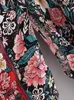 Boho Queens Femmes Impression multi-floral Bohemian Kimono Beach Robe Lady Batwing Sleeves Rayon Vintage Maxi Bikini Cover-ups