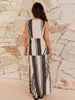 Sukienki robocze Clagive Slim Print 2 -częściowe zestawy damskie strój 2024 Letni rękawe zbiornik z wysokim talią długie spódnice