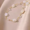 Bracelets à charme cheville de pierre en pierre d'opale blanche pour femmes couleurs dorées bracelet de cheville en acier inoxydable Nouveau accessoires de plage d'été bijoux