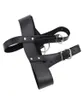 Hoofdophanging Harness Beperkingen Riem voor fetisjspel BDSM Bondage Gear Trainer Faux Leather Black BX21636986481544916