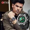 Нарученные часы OFNS Top Dual -Display Watches Мужчины водонепроницаемые светодиодные электронные электронные будильники Quartz Clock