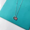 S925 Silver TiffanyJewelry Heart Collier Heart Email Bleu Coeur Love Berle Bracelet Fashion Bracelet 16-19CM Réglable