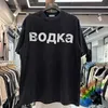 Camisetas masculinas lavadas vodka russa de impressão camiseta homens mulheres top solto ts ts t240508
