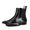 2024 met Box Red Bottoms Boots Designer Men Fashion Patent Leather Black Beige Platform Sneakers plat over de knie Martin Boot Mens Booties schoenen 36-46