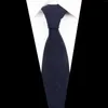 Bow Ties Style 7cm ull slips smal randig slips fast färg marinblå blue corbata hög kvalitet varma bröllopskläder tillbehör