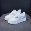 Scarpe casual Spring Women Leather White Strip Strip Skateboard Girl Student Sneakers Vulcanized