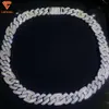 Hip Hop Jewelry 15mm White/gold Color Vvs Moissanite Diamond Cuban Link Chian 925 Silver Iced Out Cuban Chain Men