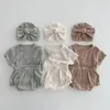 Summer Baby Short Short Case Set da bambino in cotone Piajamas traspirante 2 pezzi SUD SHEATS Shorts Shorts Outfit 240430