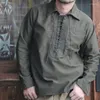Chemises décontractées pour hommes Yanghaoyusong Retro Micro-Elastic Twill Coton et la même tendance Top Top Victorian Pirate Shirt