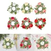 Decorative Flowers Candle Ring Artificial Wreath Floral Arrangement Greenery Rose For Living Room Home Door Table Easter