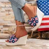 Slippers Heels For Girls Large Sized Beach Bow Fashion Slope Heel Sandals Women In Stock Lady Chaussures Femme