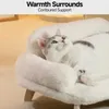 Meubles de lits de chats Mewoofun lit chat avec couverture lavable amovible canapé de chat surélevé pour chats petits chiens moyens canapé animal de compagnie en bois d240508