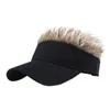 Bérets Fake Hair Cap Handsome Male Wig Hat Baseball élastique avec des perruques à pointes hommes Femmes Visor Soleil décontracté Chapeaux de cosplay