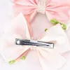 Accessoires de cheveux Sweet Girls Pearl Bow Clips Satin Ribbon Bowknot Hairpin Hairgrips Kids Flower Headwear Fashion