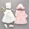 Robes de baptême de robe de baby à manches longues fête de robe de bébé et de mariage baptiste princesse coton vêtements automne nouveau Q240507